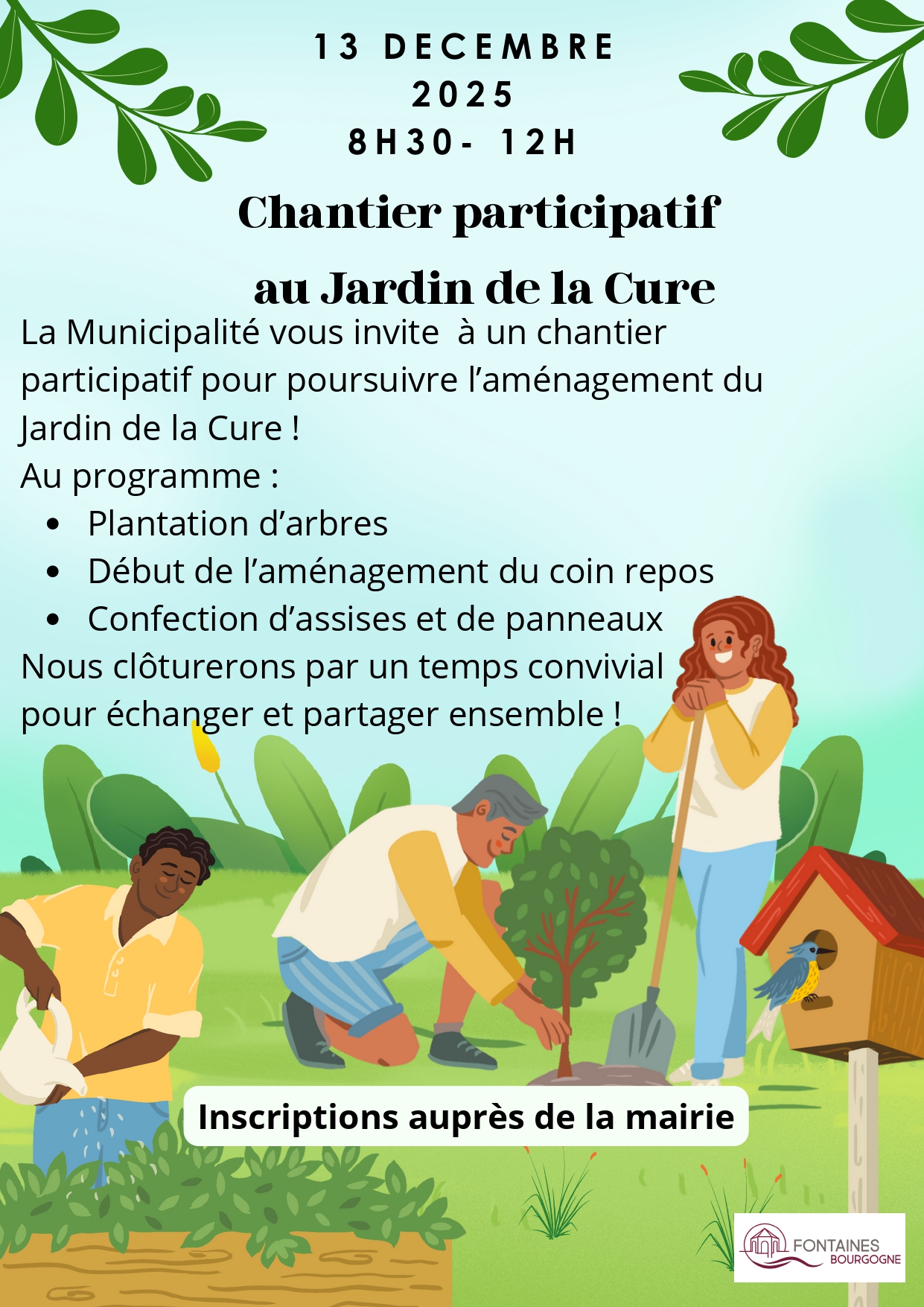 Chantier participatif au Jardin de la Cure